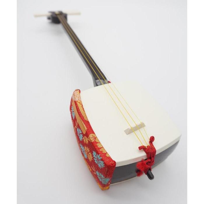 VINTAGE - Japanese Shamisen-Shaped Music Box with Stand and Original Box