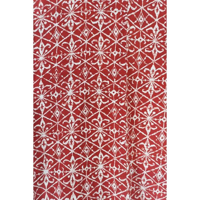 Vintage Haori – Red with White Geometric Pattern, Universal Size