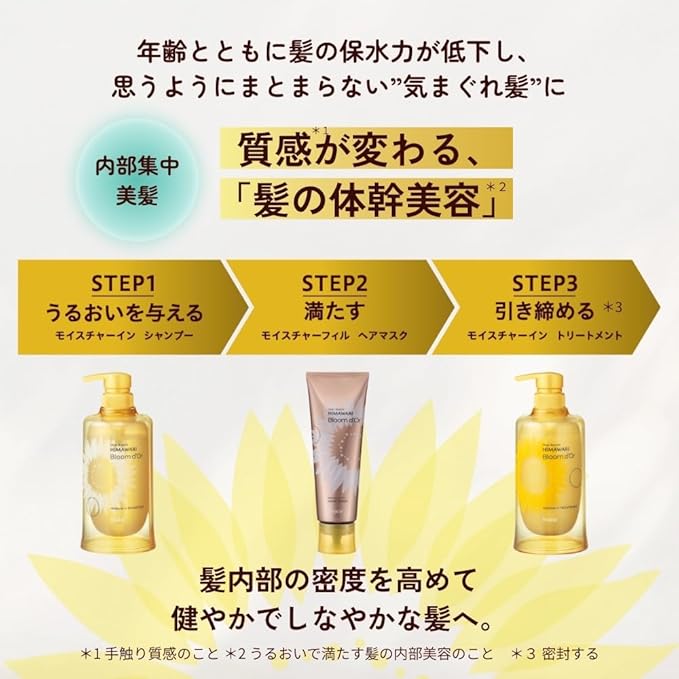 Dear Beaute Himawari Bloom d'Or Moisture In Shampoo 390 mL – Amino Acid Care for Smooth, Manageable Hair [Alcohol-free]