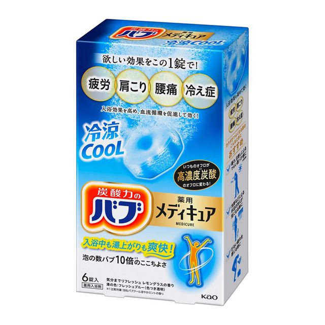 Kao Bub Medicure Cool Cool 6 Tablets - Refreshing Summer Relief for Fatigue & Stiffness [Alcohol-free]