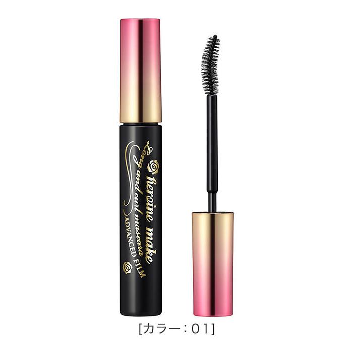 Heroine Make Long & Curl Mascara Advanced Film 01 Jet Black – Long-Lasting, Curling Mascara 6g [Alcohol-free]