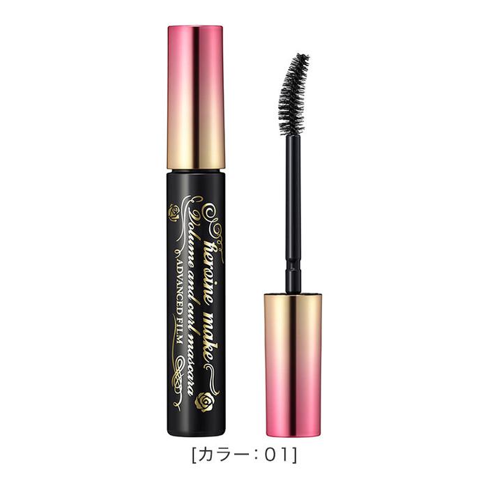 Heroine Make Volume & Curl Mascara Advanced Film 01 Jet Black – Voluminous, Curling Mascara 6g [Alcohol free]