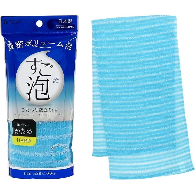 [Hard] Towa Sangyo Super-Bubble Nylon Body Towel – Blue