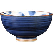 Hasami Ware Rice Bowl – Hyottoko Blue & White Design 12 cm | Saikai Toki
