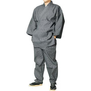 Hiryu Sashiko Weave Samue – Men's Japanese Workwear Set, Dark Grey