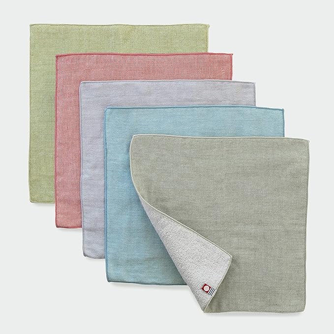 Imabari Iroha Handkerchief Set – Premium 100% Cotton Gauze (5 Pieces, Assorted Colors)