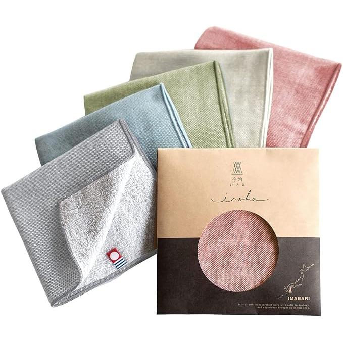 Imabari Iroha Handkerchief Set – Premium 100% Cotton Gauze (5 Pieces, Assorted Colors)