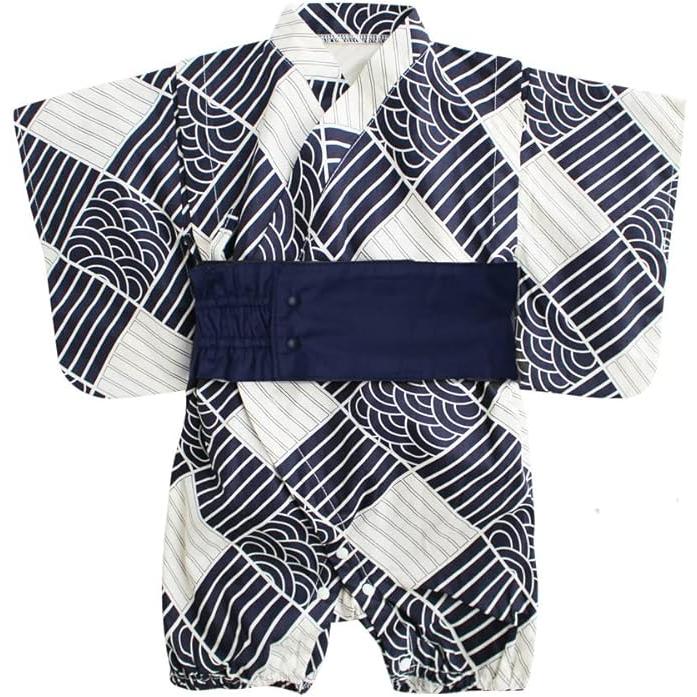 KISBINI Baby Kimono Romper – Yukata Style Summer Outfit for Boys & Girls
