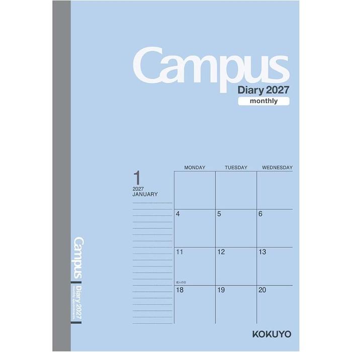 KOKUYO 2027 Campus Diary Monthly Block Standard – A5 / Semi B5, Starts December 2026