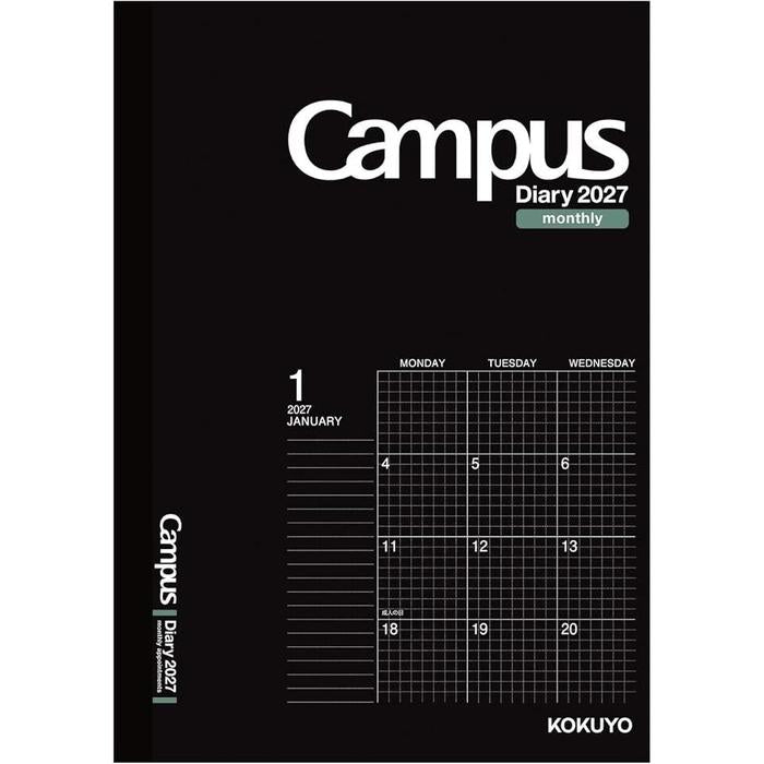 KOKUYO Campus Diary 2027 Monthly Grid Planner A5 | 3 Colors