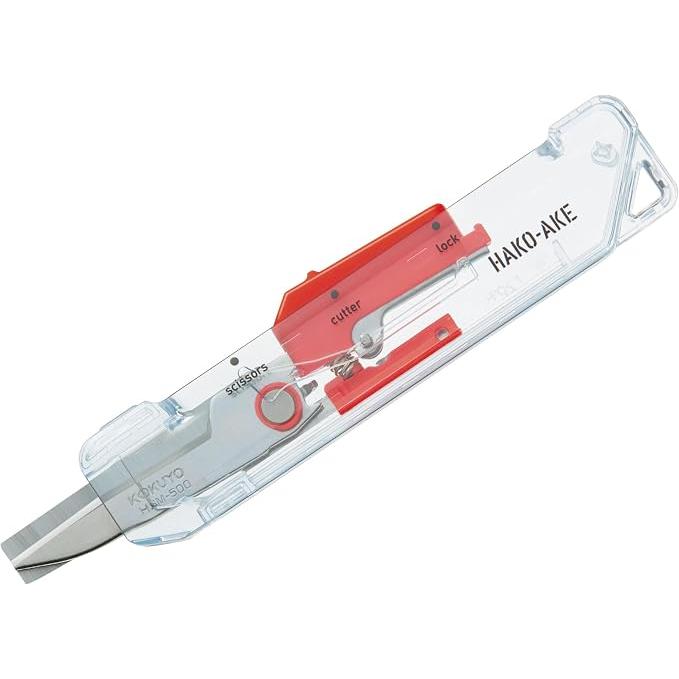 KOKUYO Hacoake 2-Way Portable Scissors & Box Cutter – Transparent Mechanism | 4 Colors