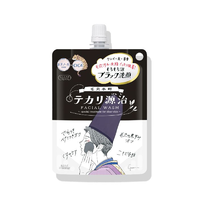 KOSE Clear Turn Keana Komachi Shine Genji Mochi Mochi Black Facial Cleanser – For Clear, Smooth, and Shine-Free Skin 120g [Alcohol-free]