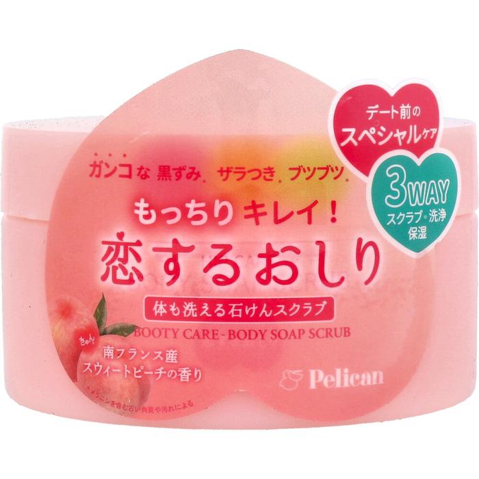 Koisuru Oshiri Body Soap Scrub – Sweet Peach Scent (180 g) [Alcohol-free]
