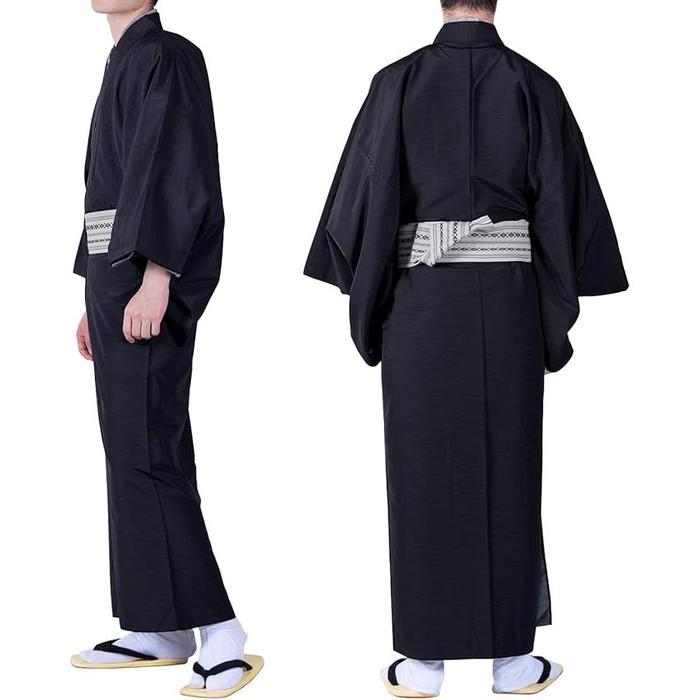 Kyoetsu Men’s Kimono & Haori Set – Pongee Fabric (Available in 3 colors)