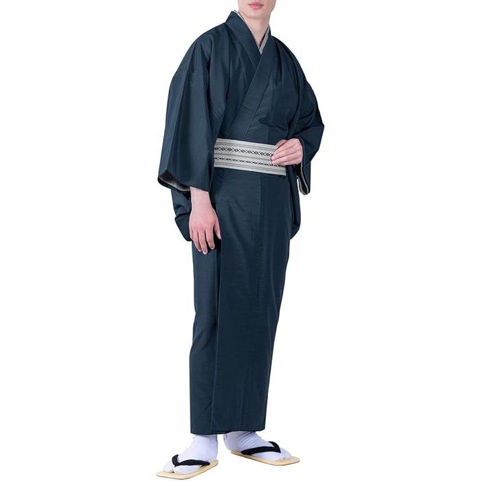 Kyoetsu Men’s Kimono – Pongee Fabric, Japanese Traditional Wear (Available in 3 colors)