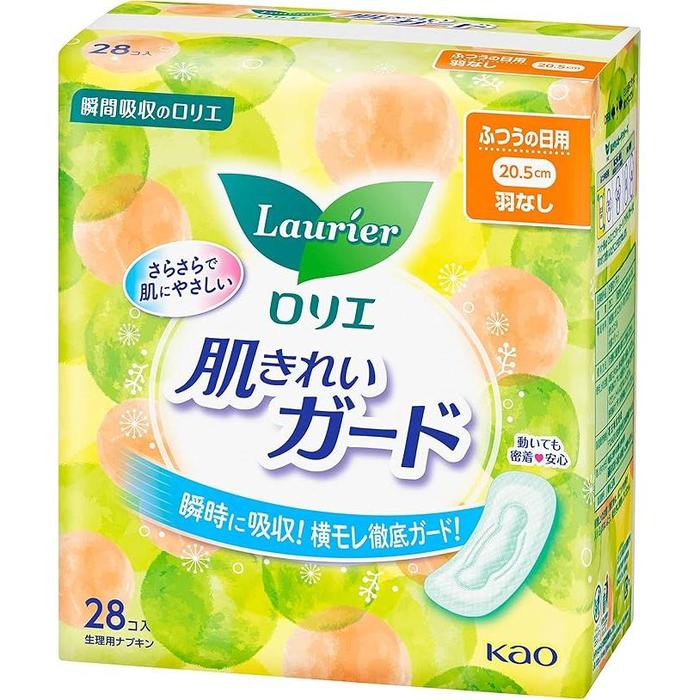 Laurier Skin Clean Guard Sanitary Napkins – Daytime Use, No Wings, 28 pads