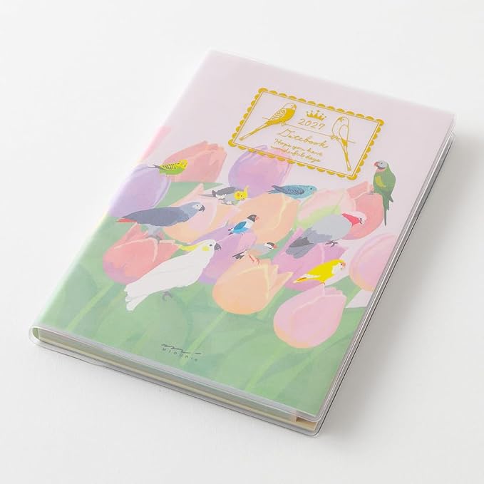 MIDORI Pocket Diary 2027 – Dog / Country Time Floral / Bird Pattern, A6 & B6