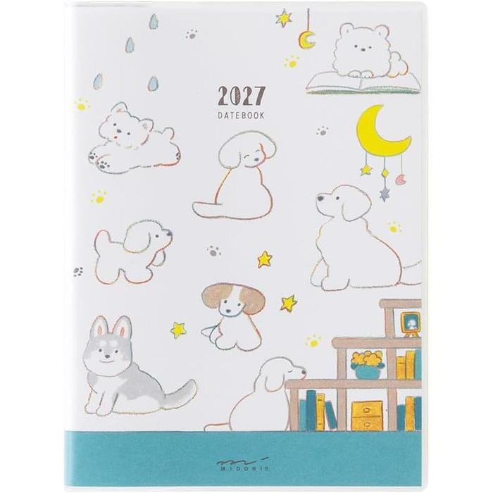 MIDORI Pocket Diary 2027 – Dog / Country Time Floral / Bird Pattern, A6 & B6
