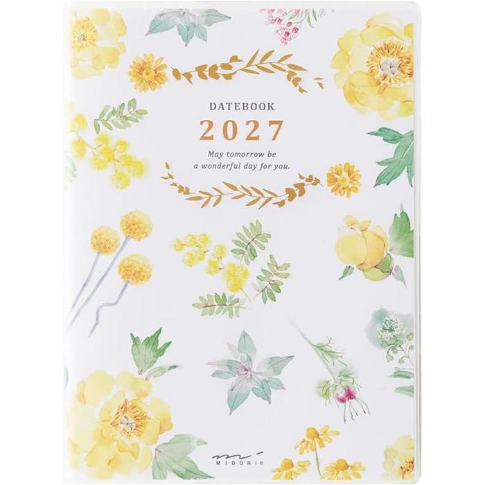 MIDORI Pocket Diary 2027 – Dog / Country Time Floral / Tri Pattern, A6 & B6