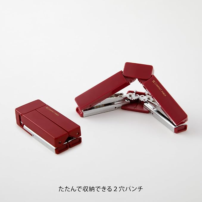MIDORI XS Compact Punch – Foldable 2-Hole Punch