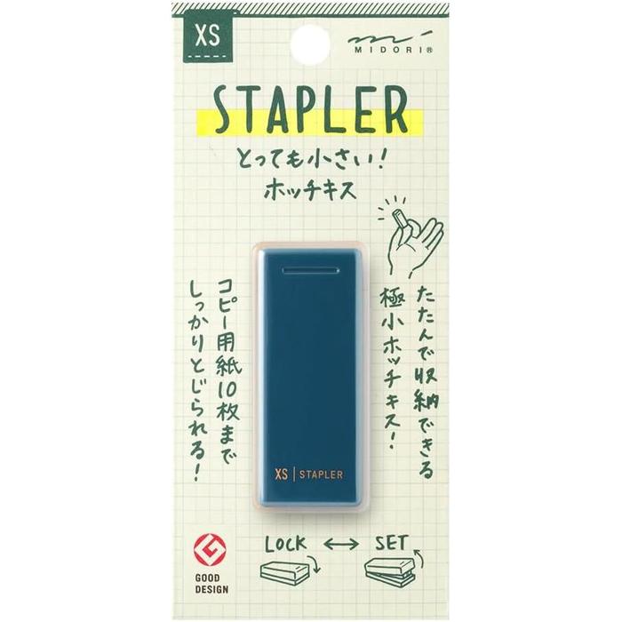 MIDORI XS Compact Stapler – Foldable Mini Stapler with Staple Remover | 4 Colors