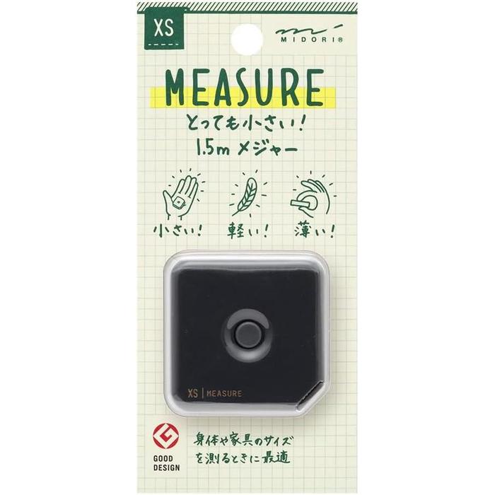 MIDORI XS Compact Tape Measure – Retractable Mini Measuring Tape 1.5m | 4 Colors