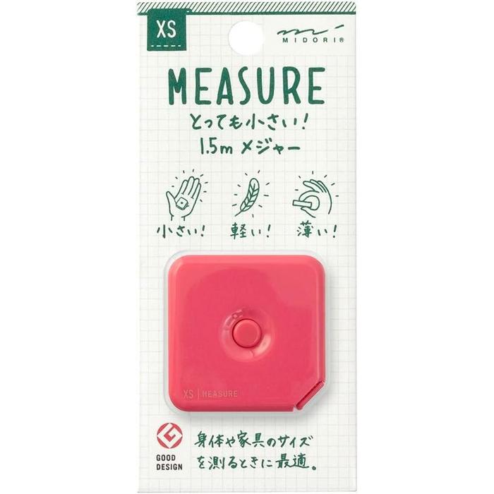 MIDORI XS Compact Tape Measure – Retractable Mini Measuring Tape 1.5m | 4 Colors