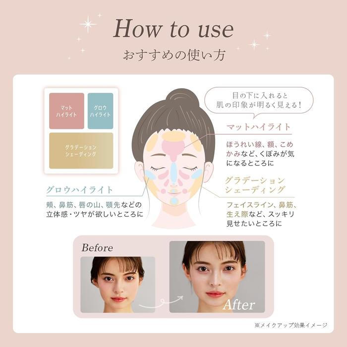MilleFée Cheat Face Contour Palette – 3-in-1 Highlight & Shading [Alcohol-free]