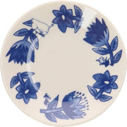 Moomin Blue Flora Plate 13 cm – Flower Design | Yamaka Japan (Ceramic, Microwave & Dishwasher Safe)