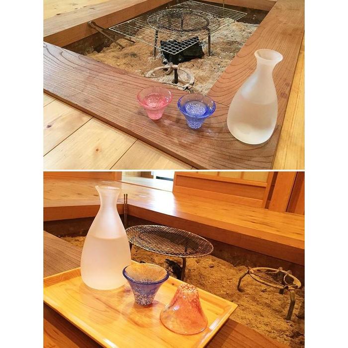 Mt. Fuji Cold Sake Set – Handmade Glass Sake Bottle & Cups | Good Fortune Design, Gift Boxed, Made in Japan