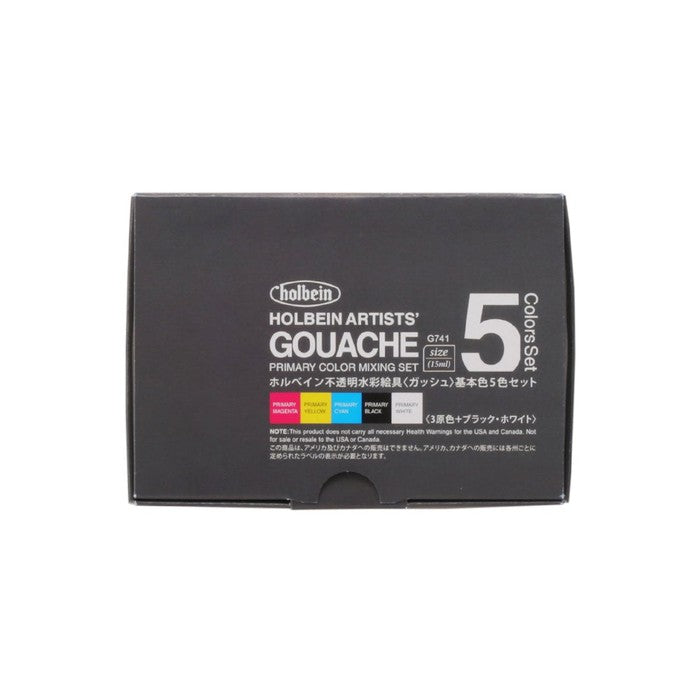 Opaque watercolor paint Gouache 15ml G741 5 basic colors set