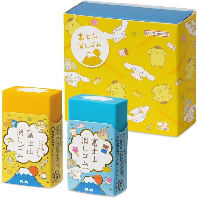 PLUS Air-In Mt. Fuji Eraser Sanrio Characters – Limited 2-Piece Set, 4 Designs