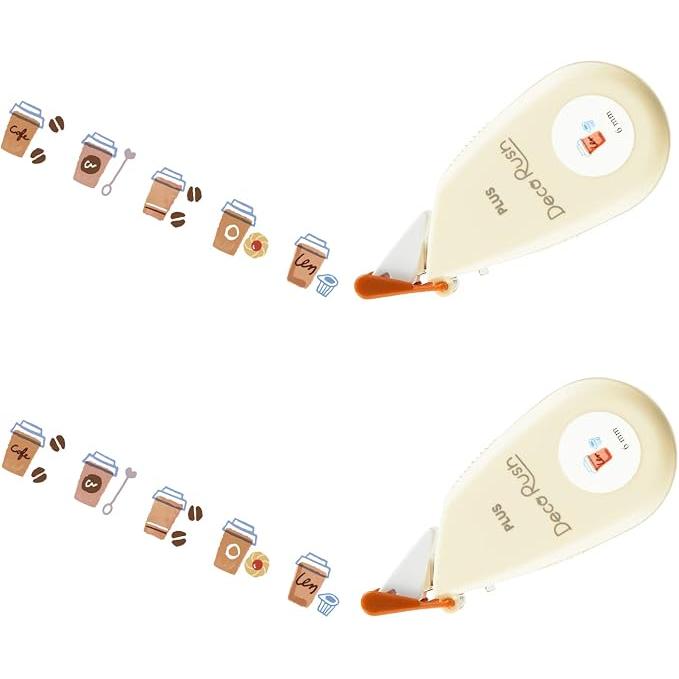 PLUS Decorush Decoration Tape – 6 mm × 4 m, Set of 2, 12 Designs