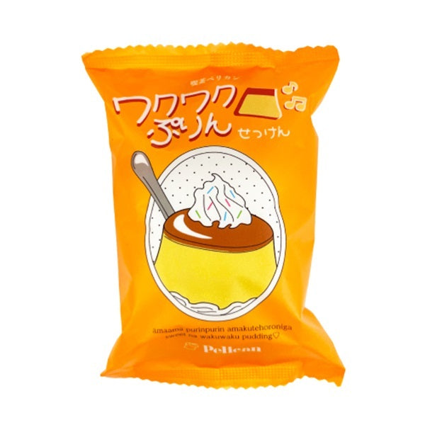 Pelican Kissa Wakuwaku Pudding Soap 80g – Caramel Pudding Scent [Alcohol-Free]
