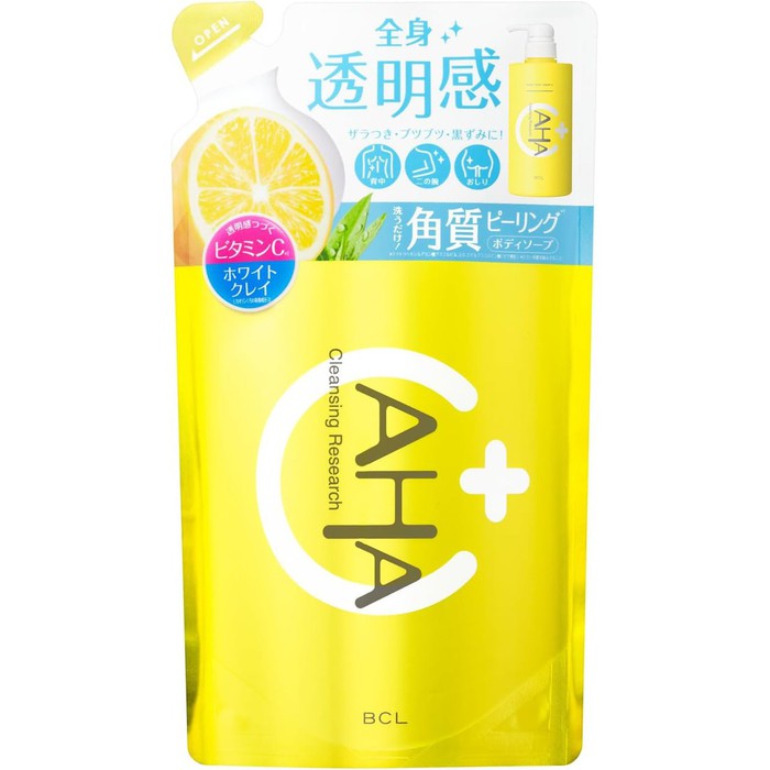 (REFILL) AHA Cleansing Research Body Peel Soap C - Exfoliating and Cleansing Body Wash for Radiant, Smooth Skin, 400ml [Alcohol-free]