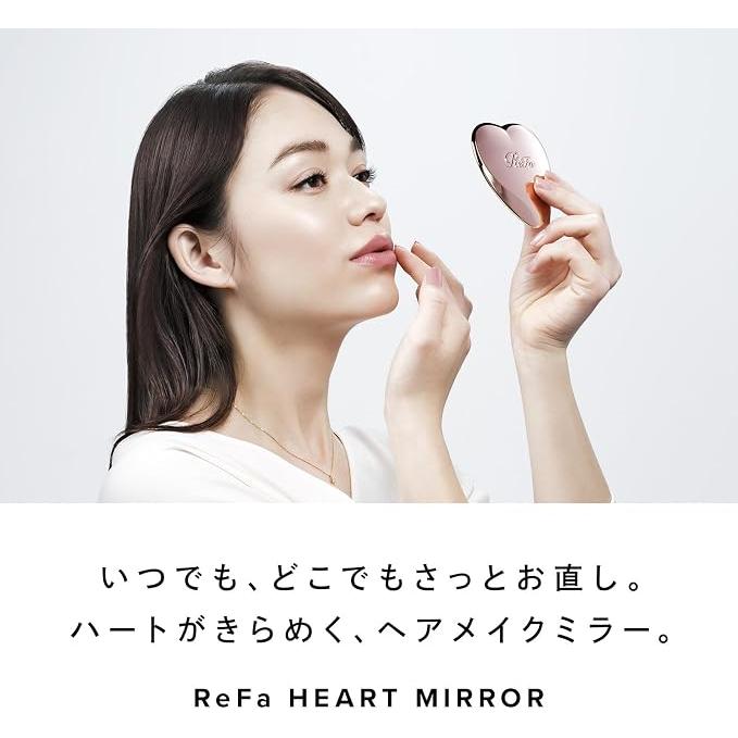ReFa HEART MIRROR Lightweight Compact Hand Mirror with Case