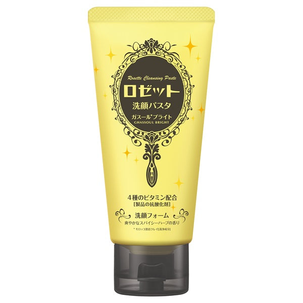 Rosette Facial Cleansing Paste Ghassoul Bright – Brightening Cleanser for Smooth, Radiant Skin 120g [Alcohol-free]