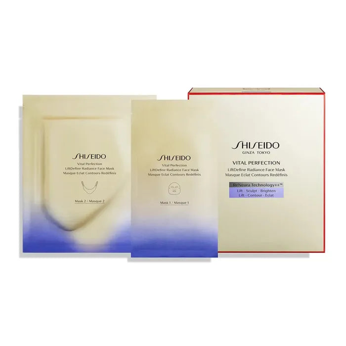 SHISEIDO Vital Perfection L Define Radiance Face Mask - Dual Whitening & Firming Mask Set, 6 Sets [With Alcohol]