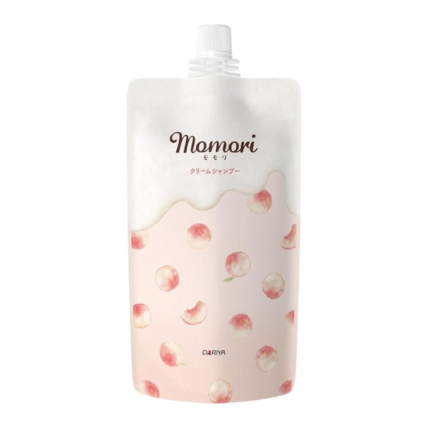 Momori Cream Shampoo Moist Type – Non-Foaming, Non-Silicone, Fruity Floral Peach Scent – 420g [With alcohol]