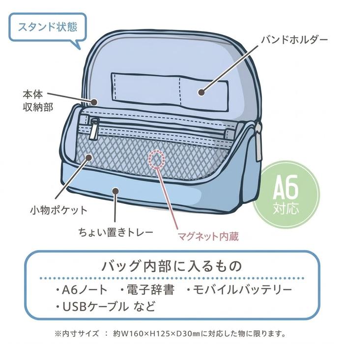 SONIC SMA・STA Wide Ash Mobile Standing Organizer Case – 3 Colors