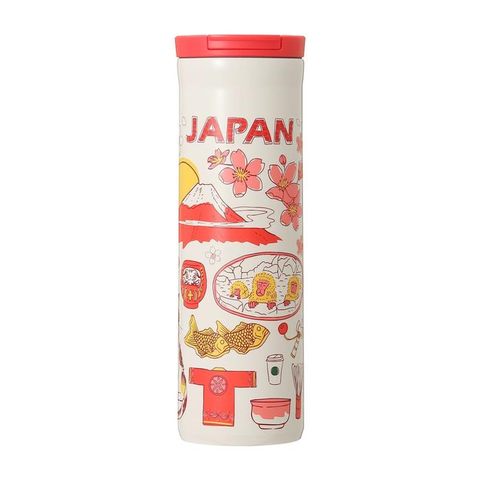 Starbucks Been There Series Stainless Steel Bottle JAPAN 473ml – Mt. Fuji, Cherry Blossoms, Sushi, and Japanese Icons Travel Tumbler