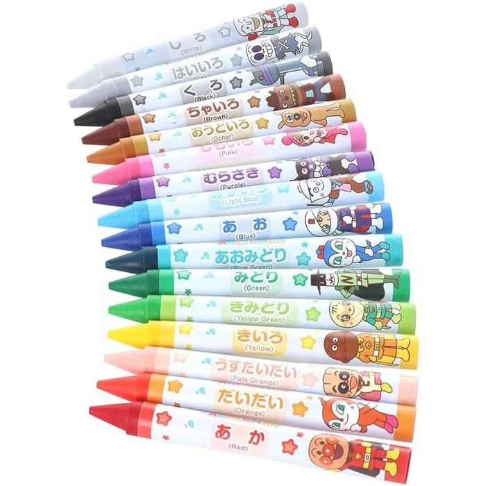 Sun-Star Stationery – Anpanman Crayon “Go! Anpanman” (Easily erase by water)