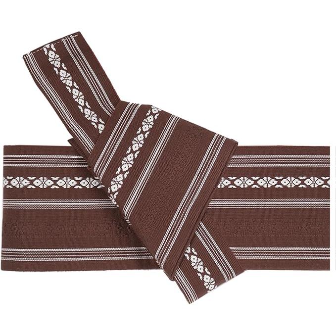 TOUWA Cotton Obi – Kenjo Pattern, Easy-Fit Kimono Belt (Available in 8 Colors)