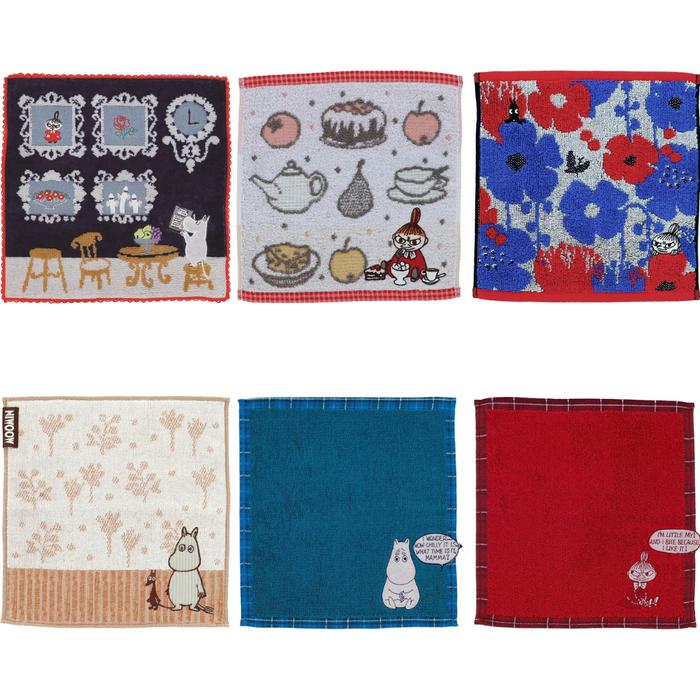 Marushin MOOMIN Mini Hand Towel Cotton 100% 25×25cm – Pocket Size (Part 1)