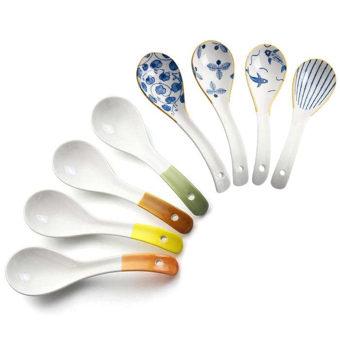 Ceramic Soup Spoon Set – 4 Pieces, 16 cm (2 Variants Available)