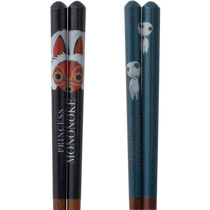 Skater Princess Mononoke Lacquered Wooden Chopsticks 21cm – Studio Ghibli (Mask / Kodama)