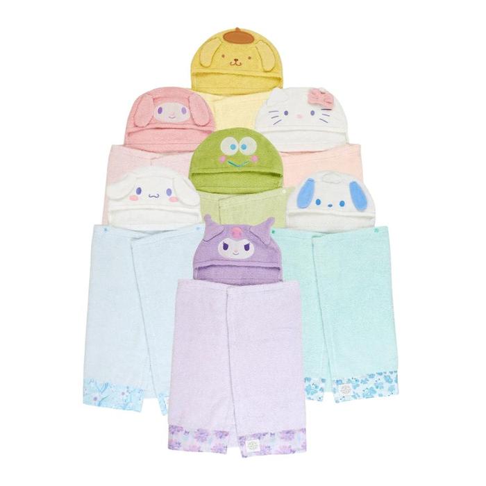 [CHARACTER VARIATIONS] Sanrio Baby Bath Poncho - Choose your favourite characters! Hello kitty, cinnamonroll, kuromi, etc...