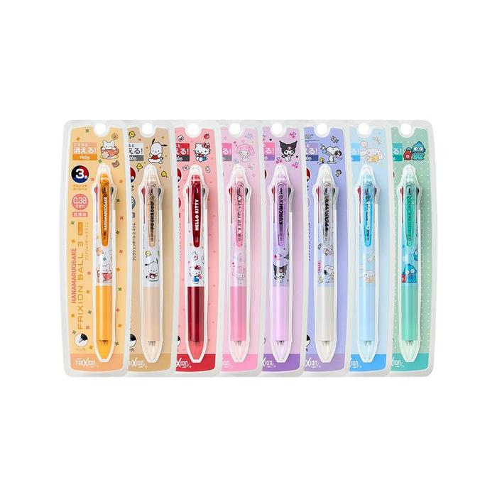 [Variants] Sanrio FriXion Ball 3 Slim – Erasable 3-Color Pen, Cute Japanese Stationery