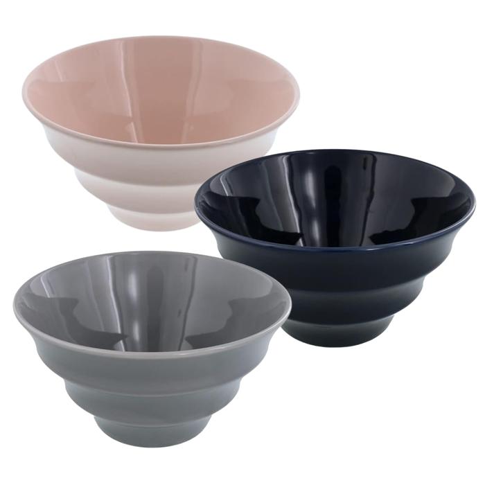EAST Table Lightweight Ramen Donburi Bowl – Color Border Design, 19 cm (Multiple color options)