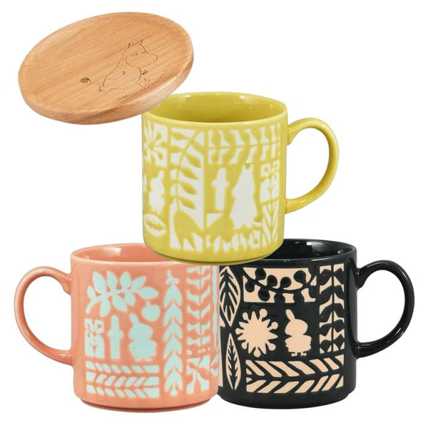 Moomin Ceramic Mug with Wooden Coaster – 300 ml | Yamaka Japan